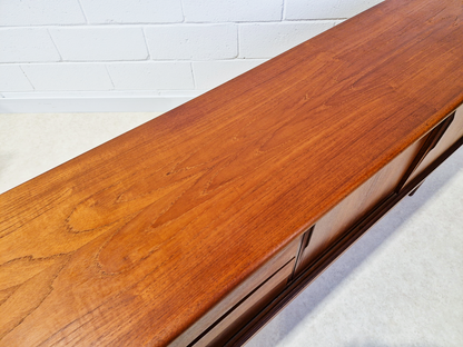 Gunni Ømman For Axel Christiansen Danish Mid Century Teak Long Sideboard Credenza