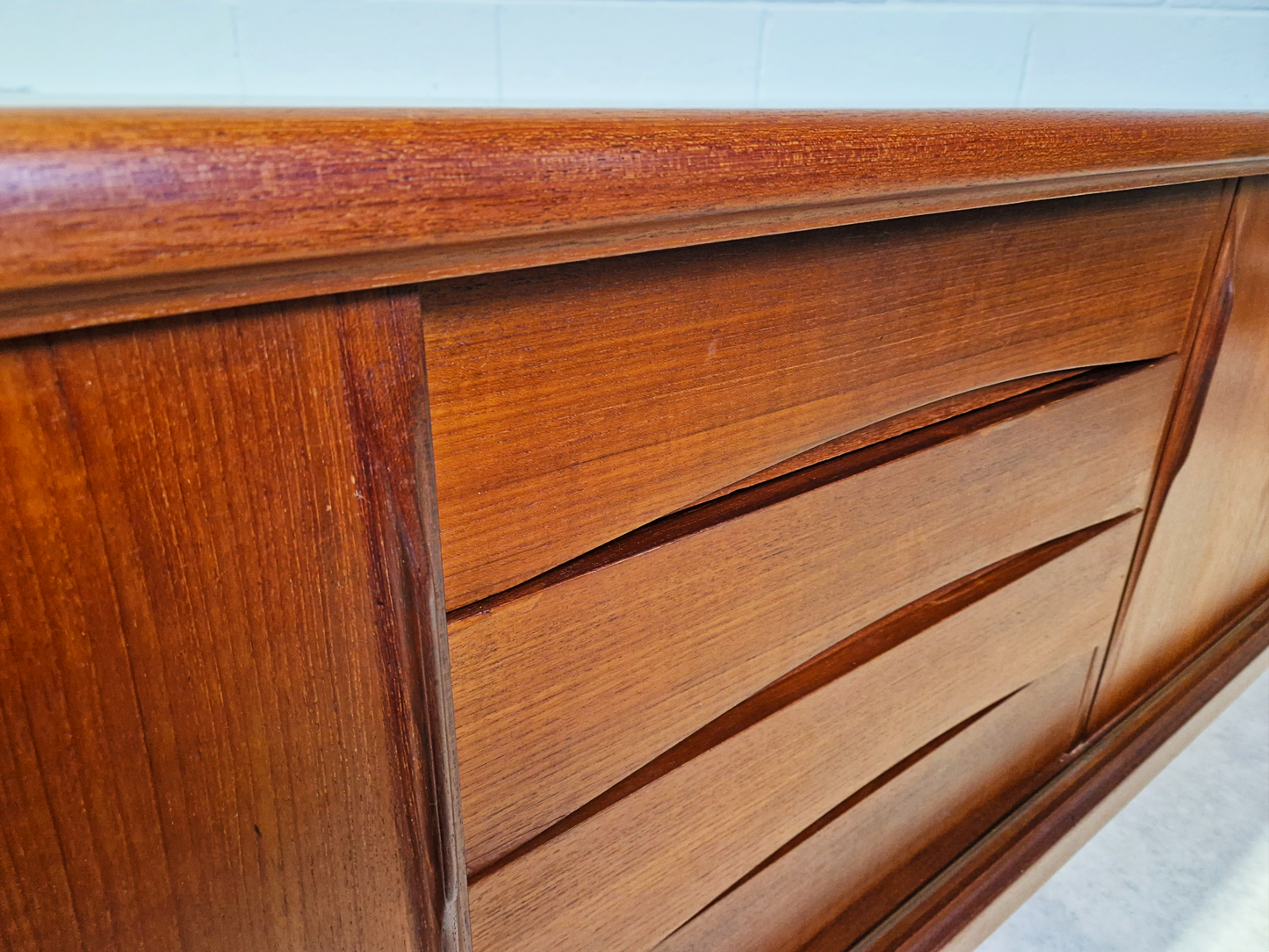 Gunni Ømman For Axel Christiansen Danish Mid Century Teak Long Sideboard Credenza