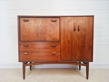 G Plan Brasilia Gold Label 1960s Teak Danish Design Sideboard Drinks Cocktail Cabinet
