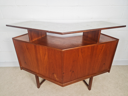 Turnridge of London Vintage Mid Century Medium Teak 1960s Angled Cocktail Bar
