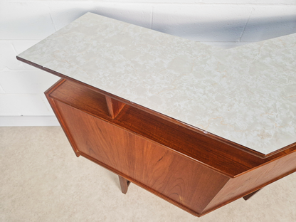 Turnridge of London Vintage Mid Century Medium Teak 1960s Angled Cocktail Bar