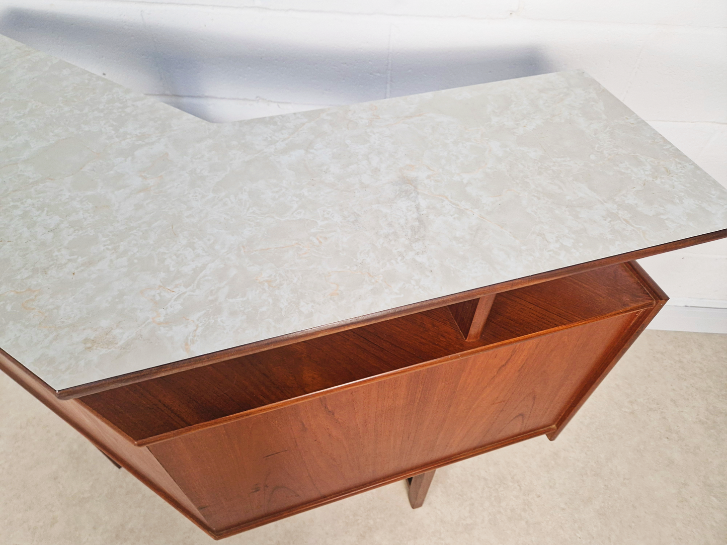 Turnridge of London Vintage Mid Century Medium Teak 1960s Angled Cocktail Bar