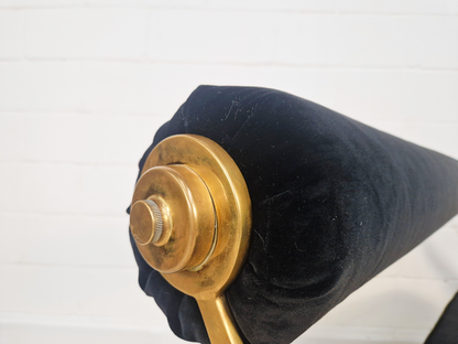 Vintage Art Deco Inspired Mid Century Pair Walnut Brass & Velvet Accent Sofas