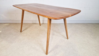 Ercol Windsor Vintage Mid Century Solid Elm Plank Table & Dining Chair Set