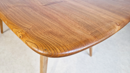 Ercol Windsor Vintage Mid Century Solid Elm Plank Table & Dining Chair Set
