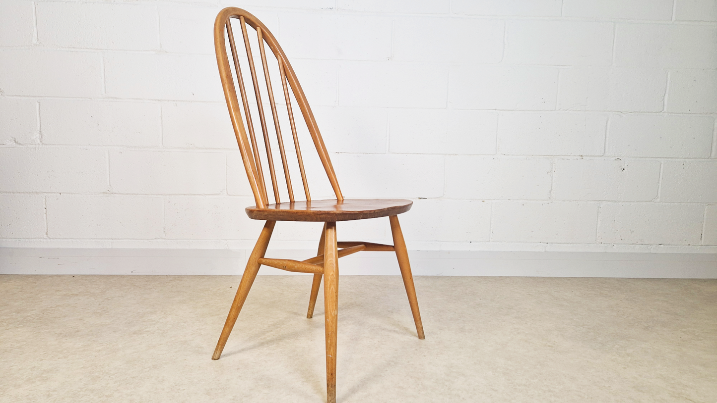 Ercol Windsor Vintage Mid Century Solid Elm Plank Table & Dining Chair Set
