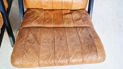 2 X Ueli Berger De Sede Vintage 1970s Danish Cognac Leather Easy Lounge Accent Chairs