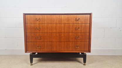 G Plan Liberanza Tola & Black Gold Label Vintage Mid Century Danish Design Chest of Drawers