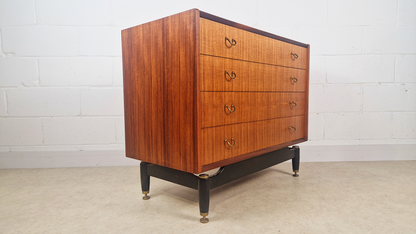 G Plan Liberanza Tola & Black Gold Label Vintage Mid Century Danish Design Chest of Drawers