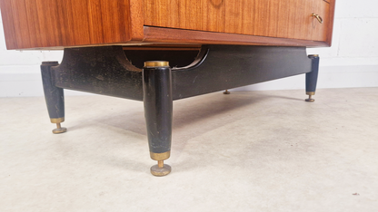 G Plan Liberanza Tola & Black Gold Label Vintage Mid Century Danish Design Chest of Drawers
