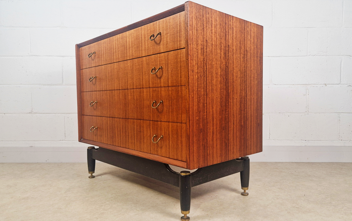 G Plan Liberanza Tola & Black Gold Label Vintage Mid Century Danish Design Chest of Drawers