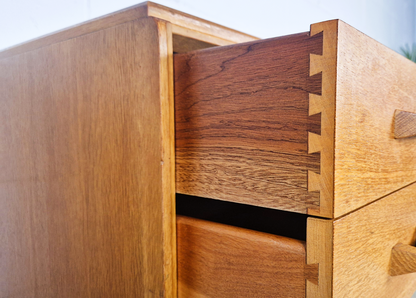 G Plan Egomme Gold Label Vintage 1950s Mid Century Tallboy Chest of Drawers