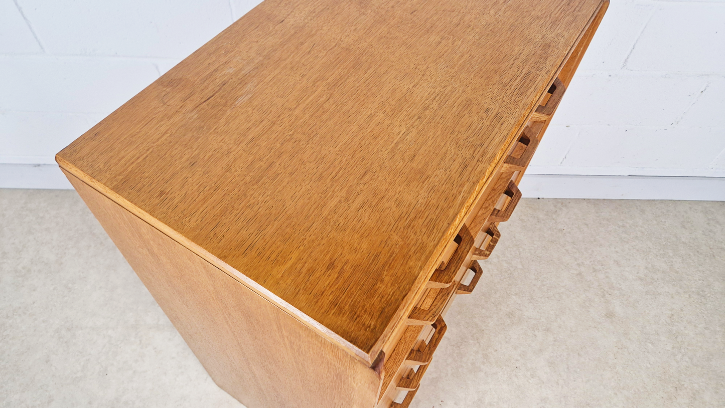 G Plan Egomme Gold Label Vintage 1950s Mid Century Tallboy Chest of Drawers