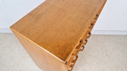G Plan Egomme Gold Label Vintage 1950s Mid Century Tallboy Chest of Drawers