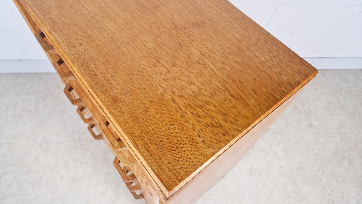 G Plan Egomme Gold Label Vintage 1950s Mid Century Tallboy Chest of Drawers