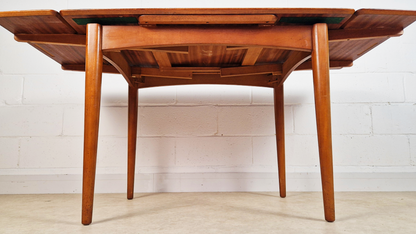Jentique Vintage Medium Teak Danish Design Extending Mid Century Dining Table