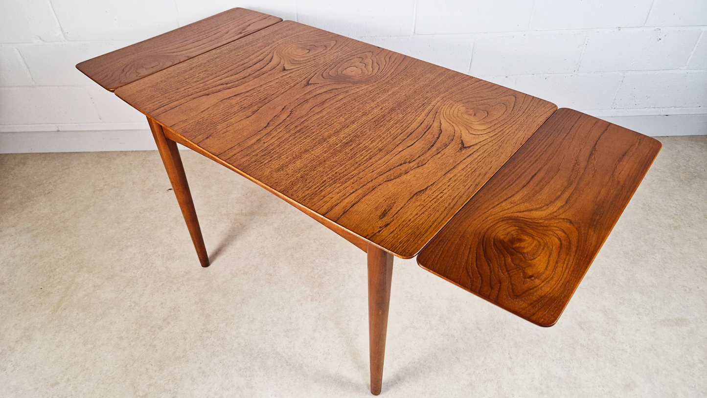Jentique Vintage Medium Teak Danish Design Extending Mid Century Dining Table