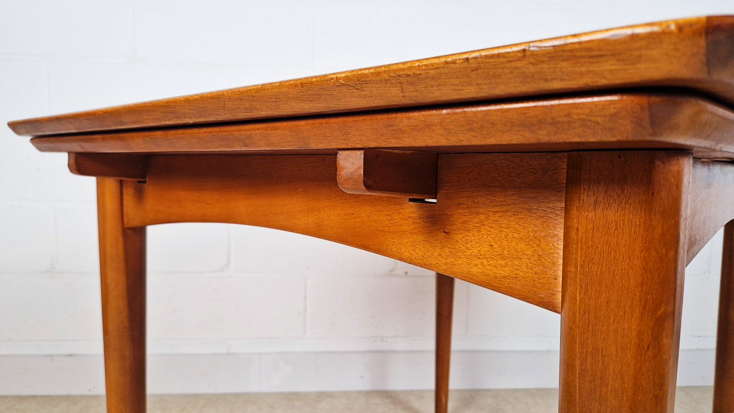 Jentique Vintage Medium Teak Danish Design Extending Mid Century Dining Table