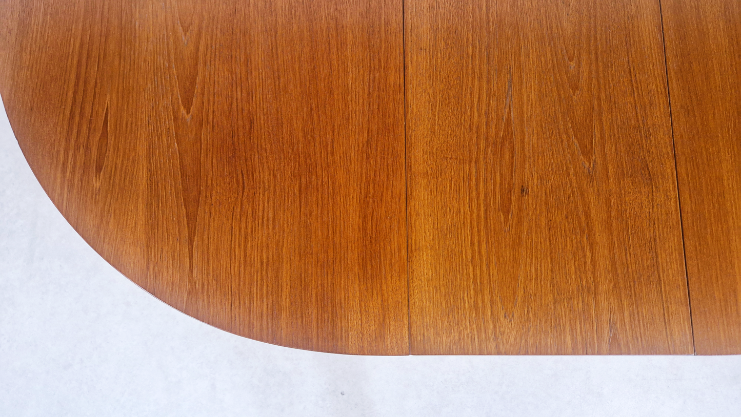 Vintage Mid Century Medium Teak Danish Design Drop Leaf Oval Dining Table