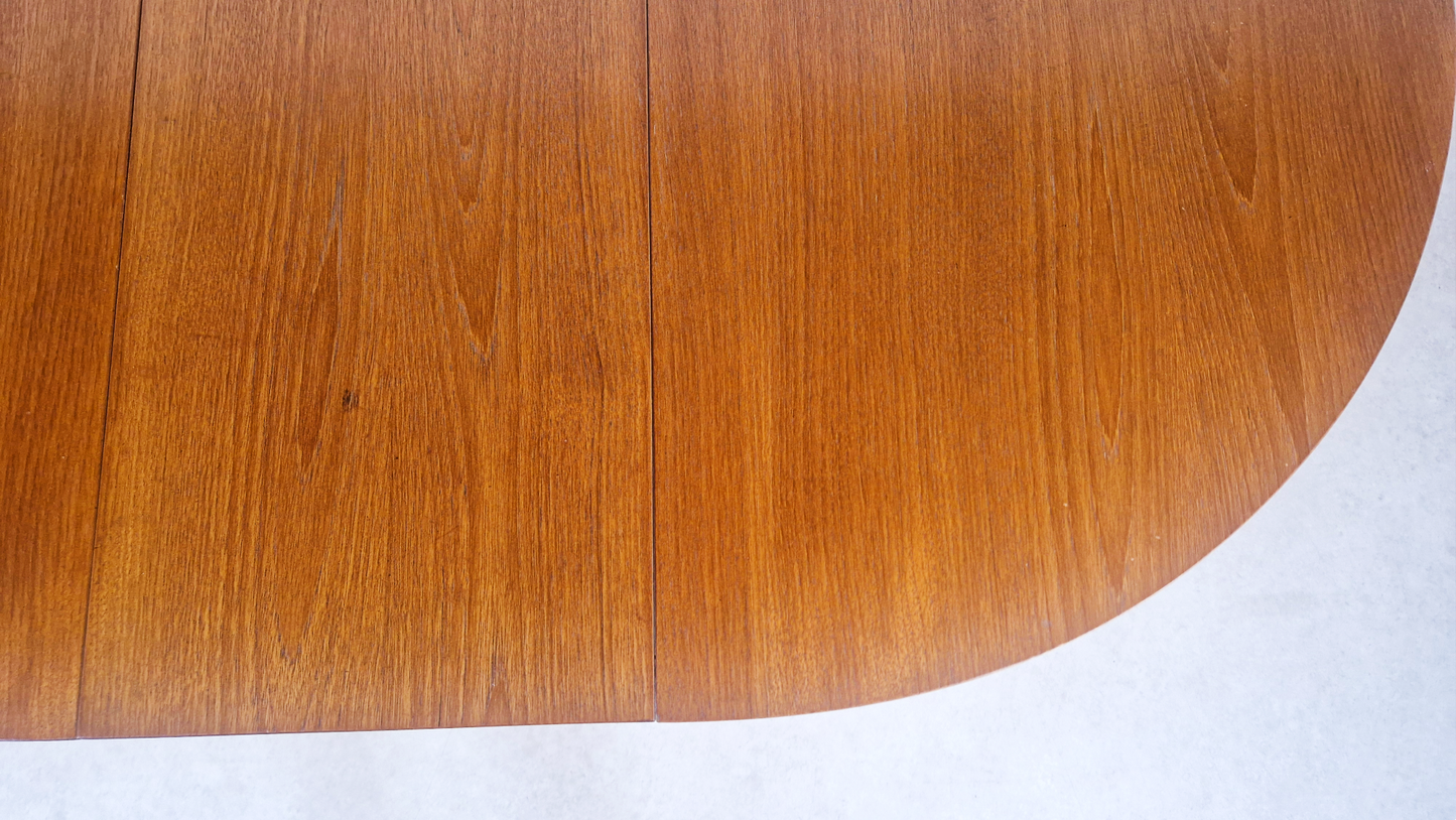 Vintage Mid Century Medium Teak Danish Design Drop Leaf Oval Dining Table