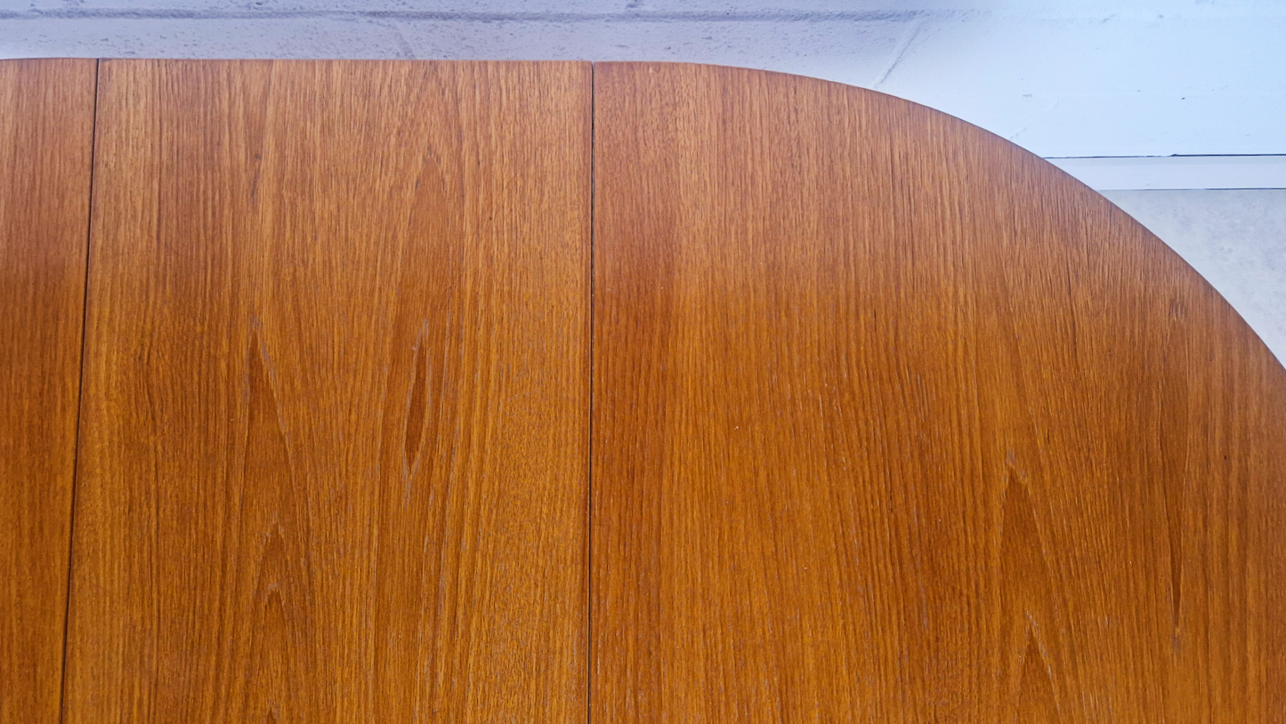 Vintage Mid Century Medium Teak Danish Design Drop Leaf Oval Dining Table
