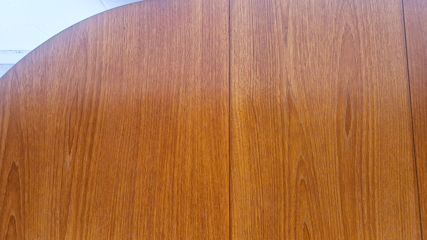 Vintage Mid Century Medium Teak Danish Design Drop Leaf Oval Dining Table