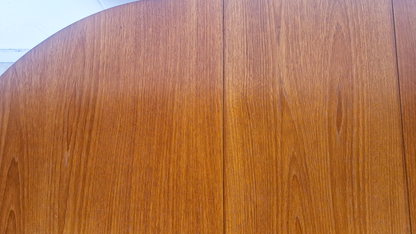 Vintage Mid Century Medium Teak Danish Design Drop Leaf Oval Dining Table