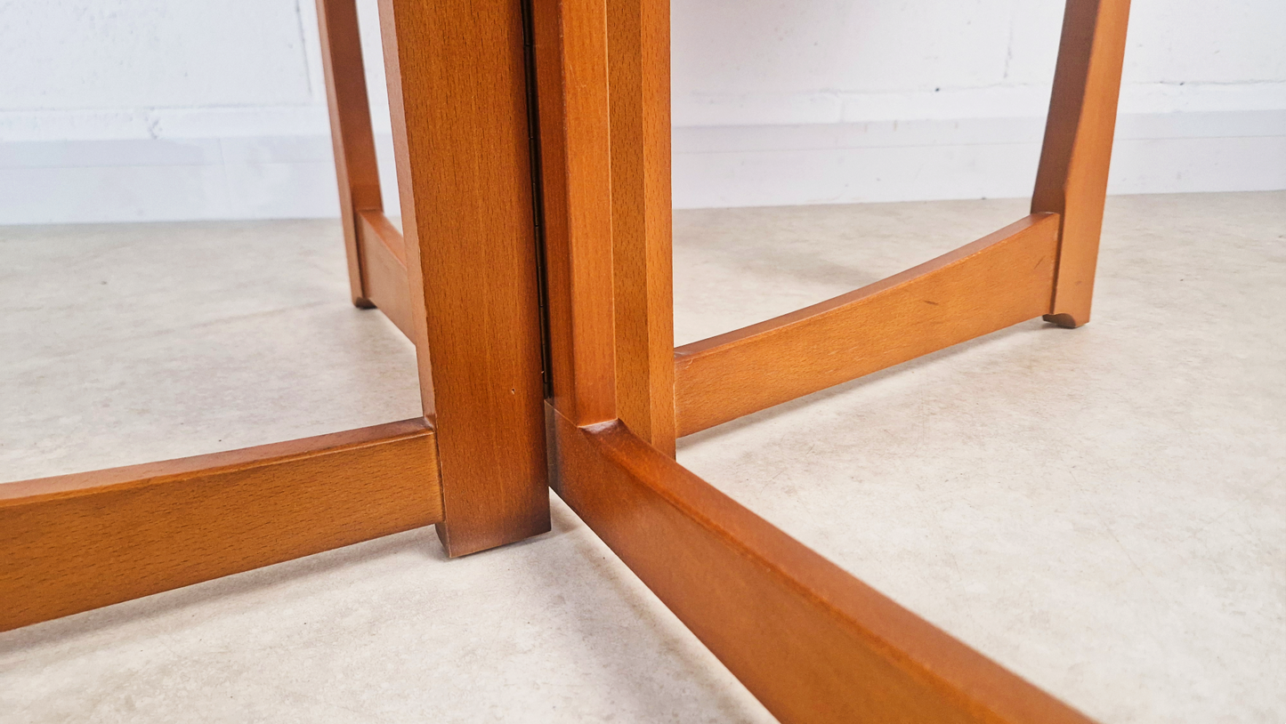 Vintage Mid Century Medium Teak Danish Design Drop Leaf Oval Dining Table