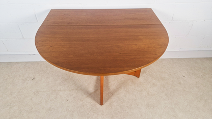 Vintage Mid Century Medium Teak Danish Design Drop Leaf Oval Dining Table