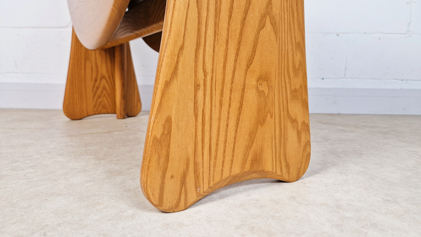 Ercol Vintage Mid Century Solid Elm Drop Leaf Table & Dining Chair Set