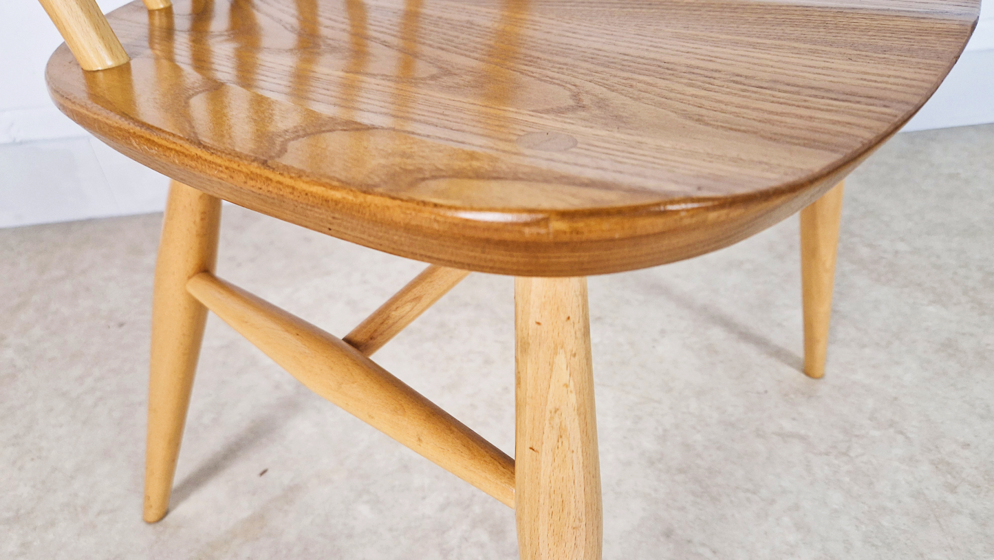 Ercol Vintage Mid Century Solid Elm Drop Leaf Table & Dining Chair Set