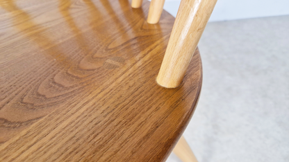 Ercol Vintage Mid Century Solid Elm Drop Leaf Table & Dining Chair Set