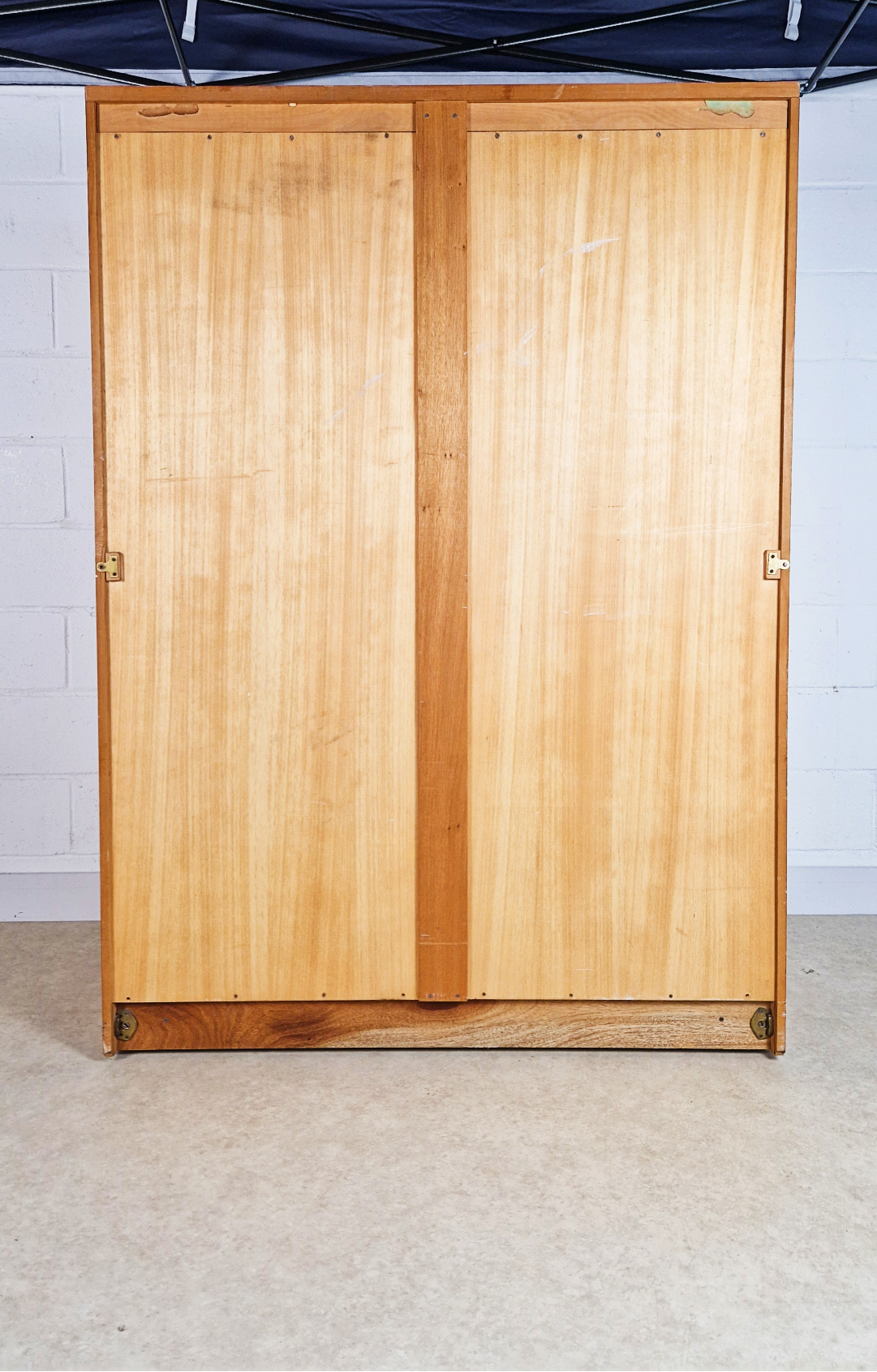 Gunther Hoffstead for Uniflex Q Range Vintage Mid Century Blonde Teak Double Wardrobe