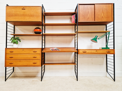 Staples Ladderax Vintage 1960s Mid Century 3 Bay Danish Design Cabinet Sideboard