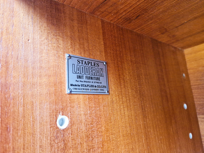 Staples Ladderax Vintage 1960s Mid Century 3 Bay Danish Design Cabinet Sideboard