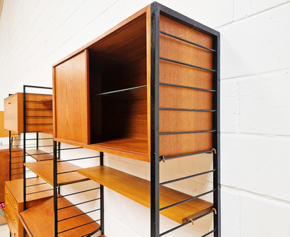 Staples Ladderax Vintage 1960s Mid Century 3 Bay Danish Design Cabinet Sideboard