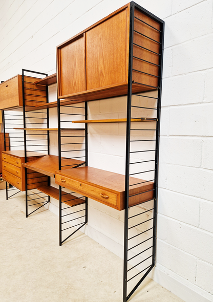 Staples Ladderax Vintage 1960s Mid Century 3 Bay Danish Design Cabinet Sideboard