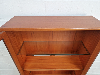 G Plan Fresco Vintage Mid Century  Teak & Glazed Glass Bookcase Drinks Cabinet Sideboard