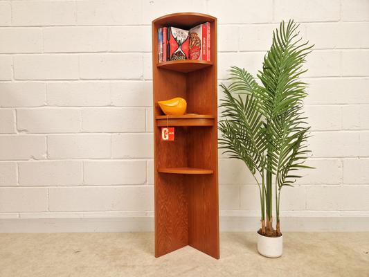 G Plan Fresco Vintage Mid Century Medium Teak Corner Bookshelf Display
