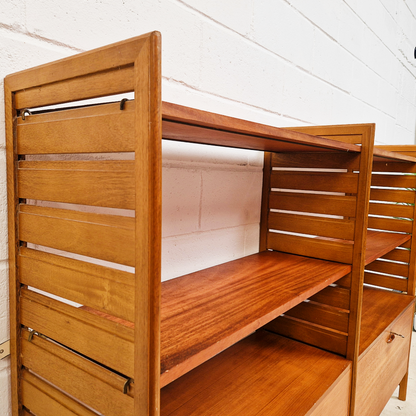 Staples Ladderax Vintage 1960s Mid Century 2 Bay Danish Design Cabinet Sideboard Shelf System (Copy) (Copy)