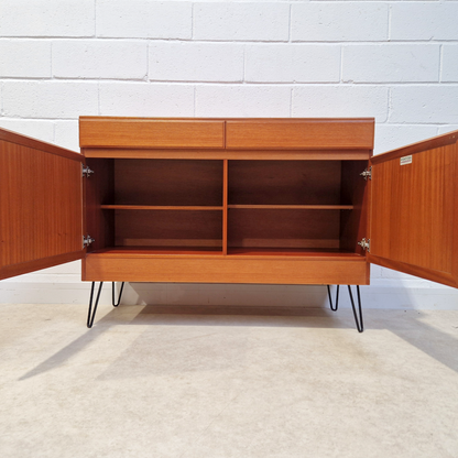 McIntosh Kelvin Vintage Mid Century Golden Teak Compact Sideboard Cabinet Credenza