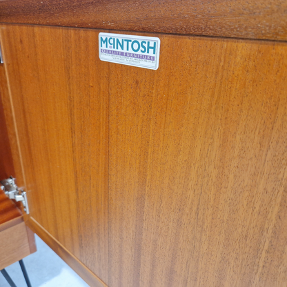 McIntosh Kelvin Vintage Mid Century Golden Teak Compact Sideboard Cabinet Credenza