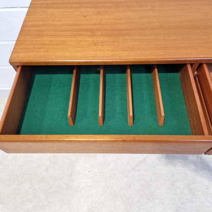 McIntosh Kelvin Vintage Mid Century Golden Teak Compact Sideboard Cabinet Credenza