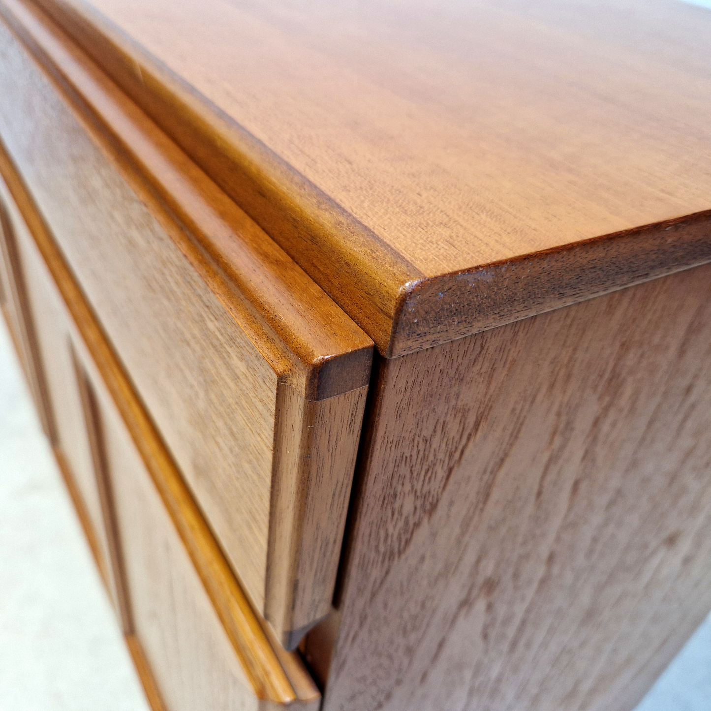 McIntosh Kelvin Vintage Mid Century Golden Teak Compact Sideboard Cabinet Credenza