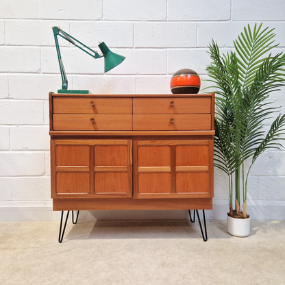 Nathan Mid Century Medium Teak Danish Design Compact Retro Sideboard Cabinet