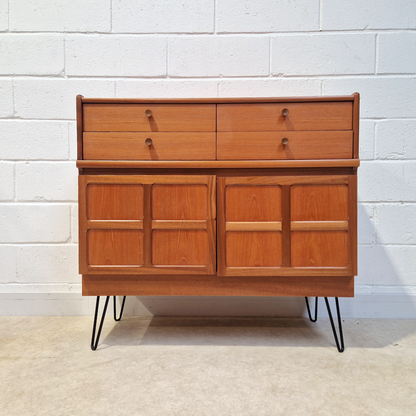 Nathan Mid Century Medium Teak Danish Design Compact Retro Sideboard Cabinet