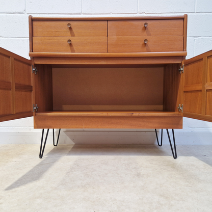 Nathan Mid Century Medium Teak Danish Design Compact Retro Sideboard Cabinet