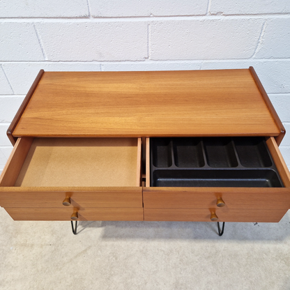 Nathan Mid Century Medium Teak Danish Design Compact Retro Sideboard Cabinet