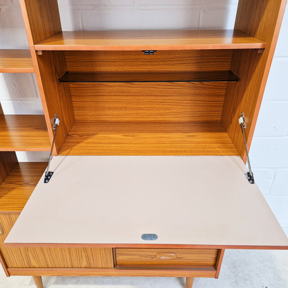 Schreiber Vintage Retro Mid Century 'Small & Tall' Teak Slim Sideboard Bookcase Room Divider
