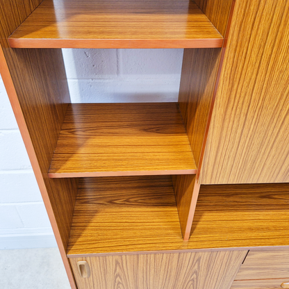 Schreiber Vintage Retro Mid Century 'Small & Tall' Teak Slim Sideboard Bookcase Room Divider
